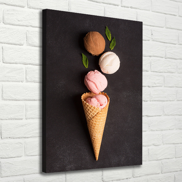 Canvas wall art Ice cream in waffle