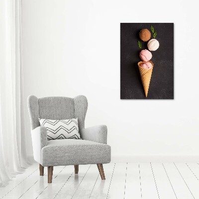 Canvas wall art Ice cream in waffle