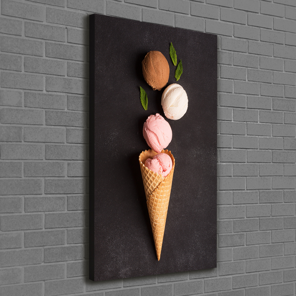 Canvas wall art Ice cream in waffle