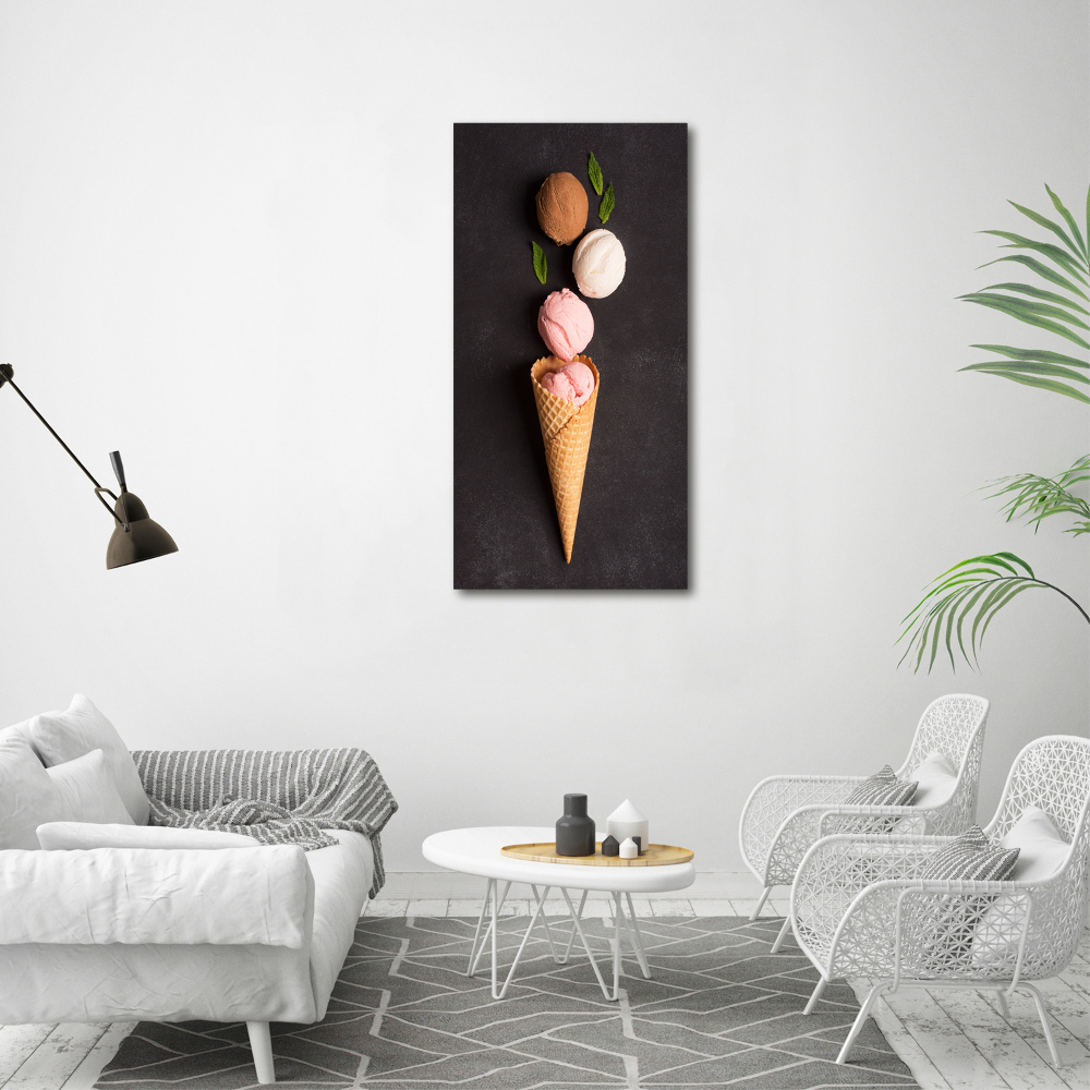 Canvas wall art Ice cream in waffle