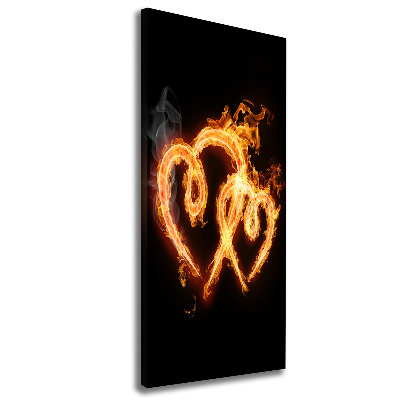 Large canvas wall art Burning hearts