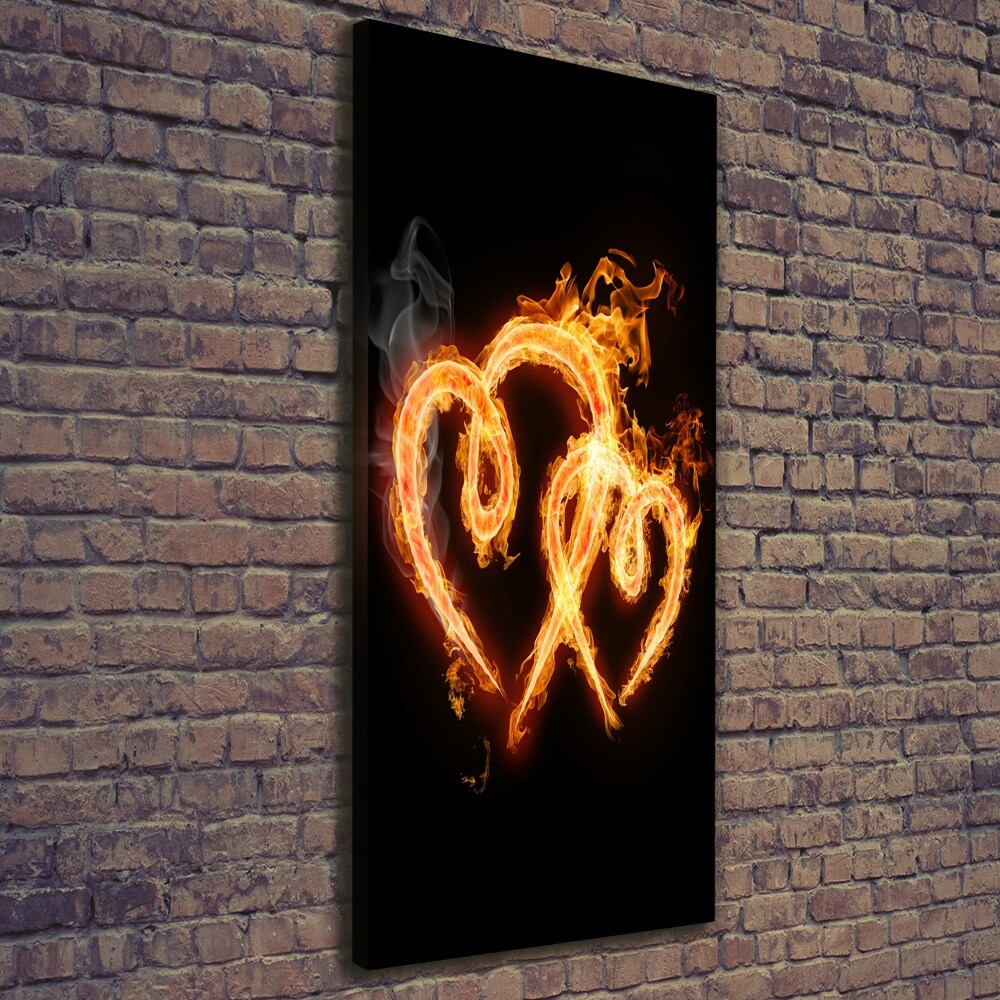 Large canvas wall art Burning hearts