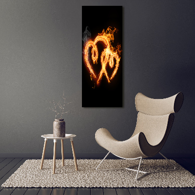 Large canvas wall art Burning hearts