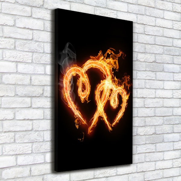 Large canvas wall art Burning hearts