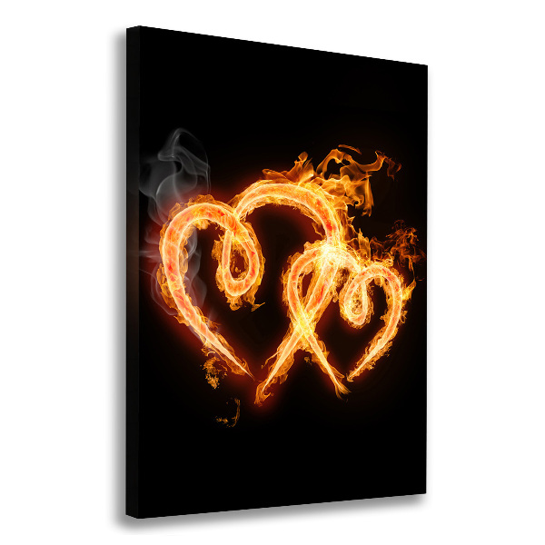 Large canvas wall art Burning hearts