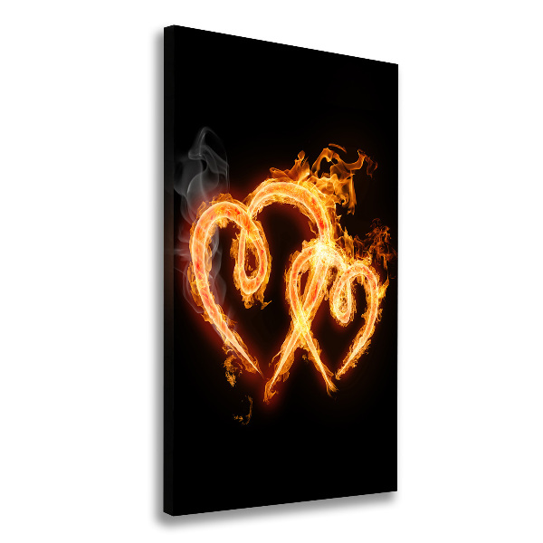 Large canvas wall art Burning hearts