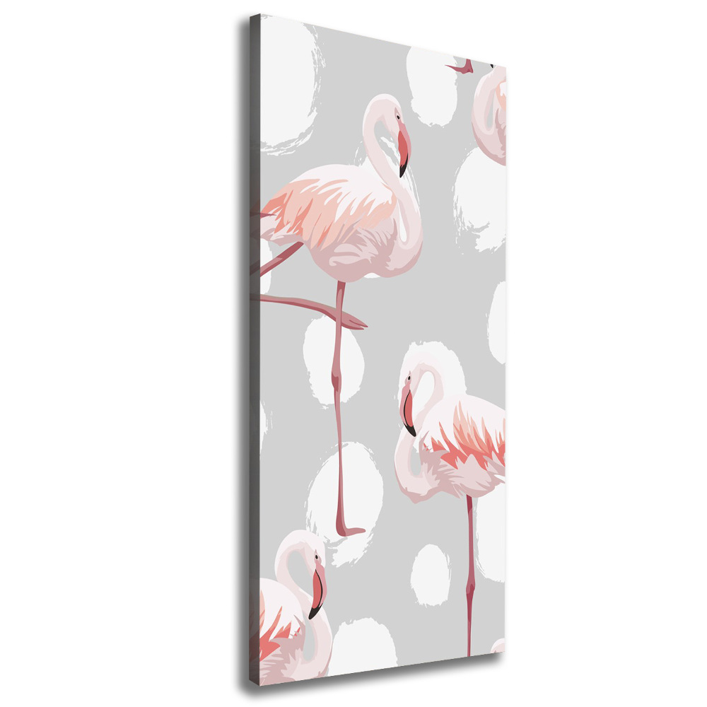 Picture canvas print Flamingos and dots