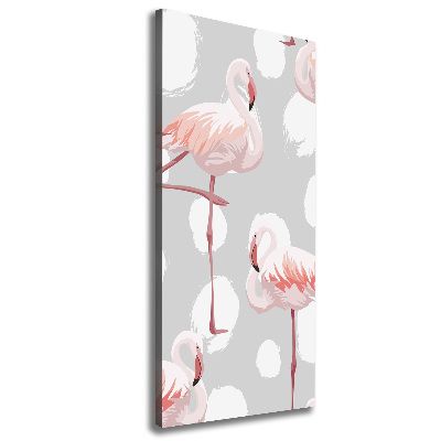 Picture canvas print Flamingos and dots