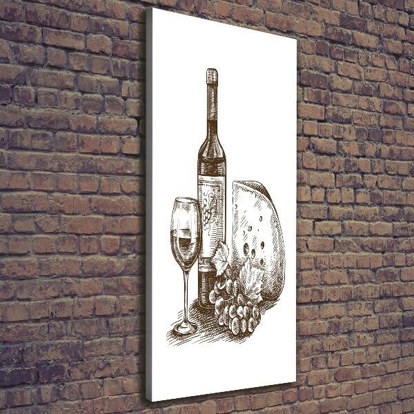 Canvas wall art Wine and snacks