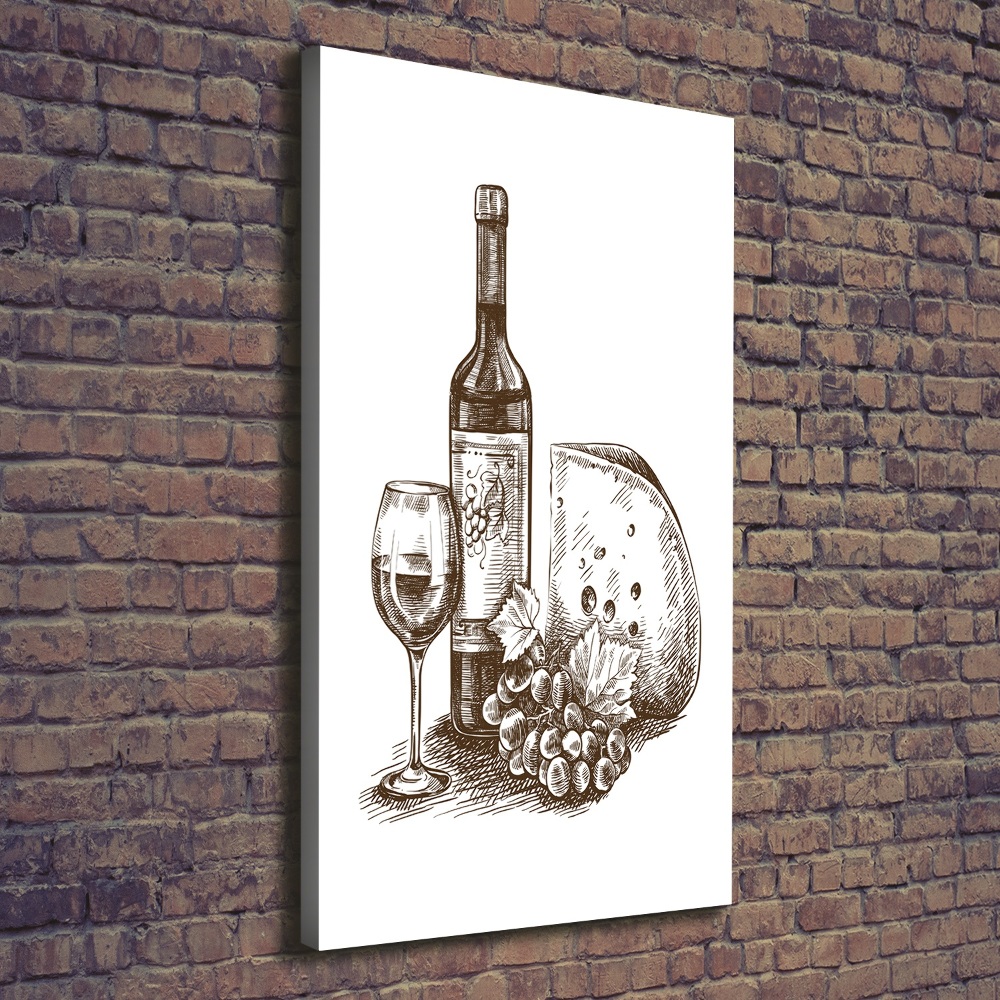 Canvas wall art Wine and snacks