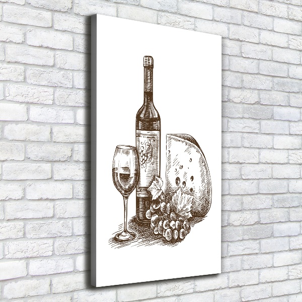 Canvas wall art Wine and snacks