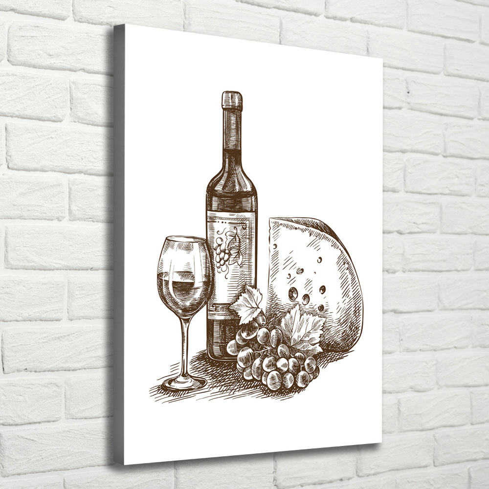 Canvas wall art Wine and snacks