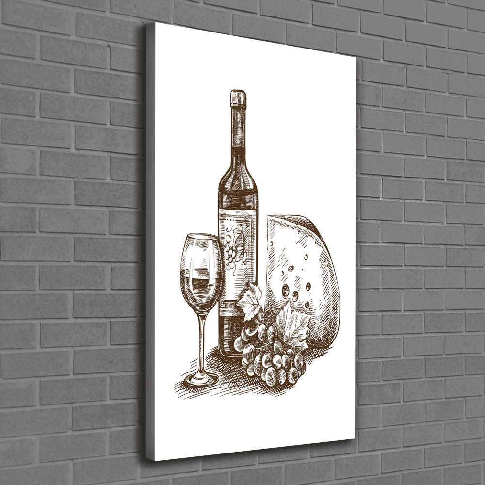 Canvas wall art Wine and snacks