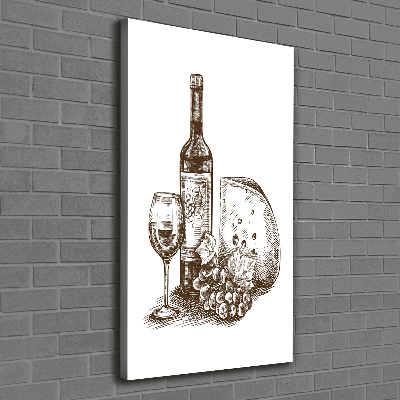 Canvas wall art Wine and snacks