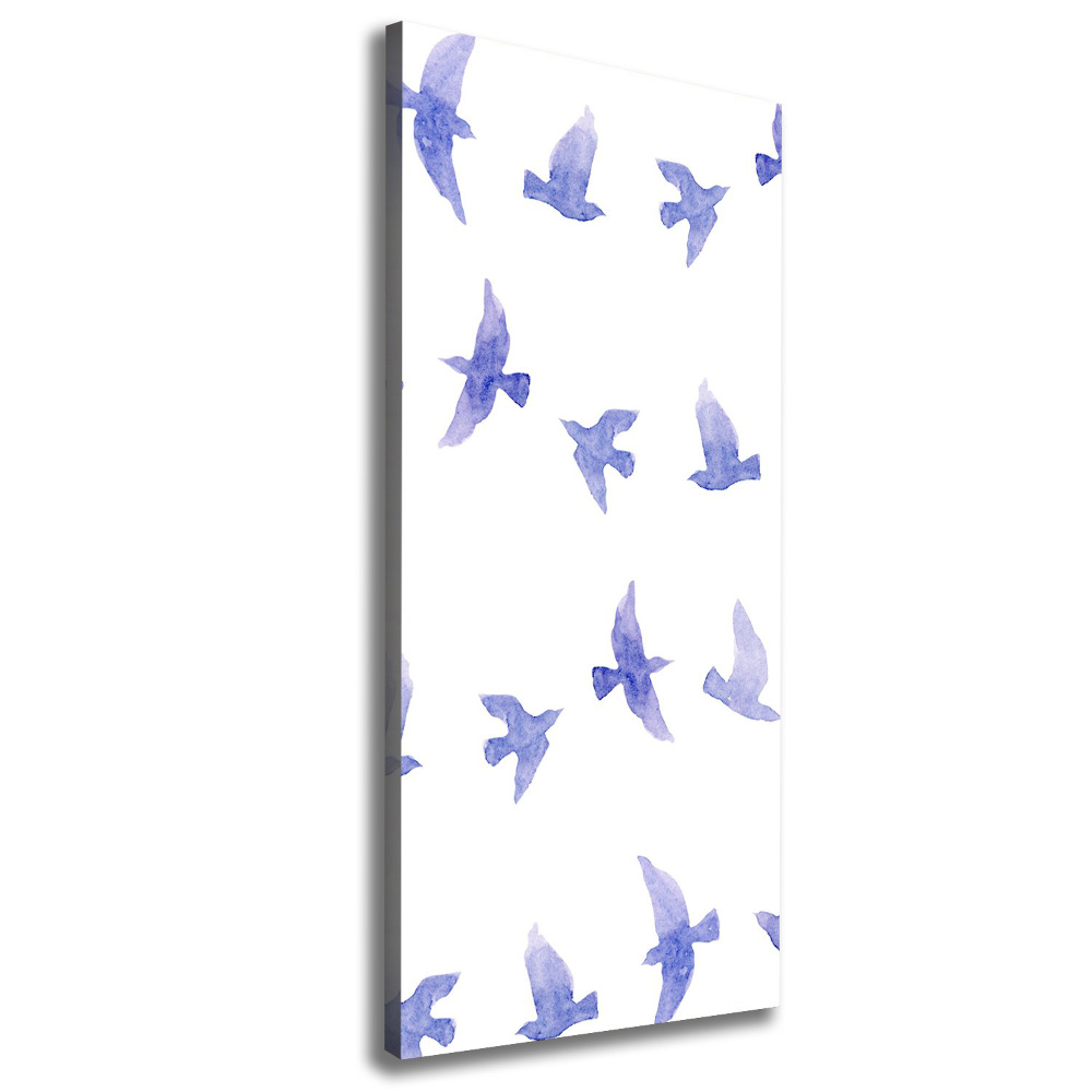 Picture canvas print Blue swallows