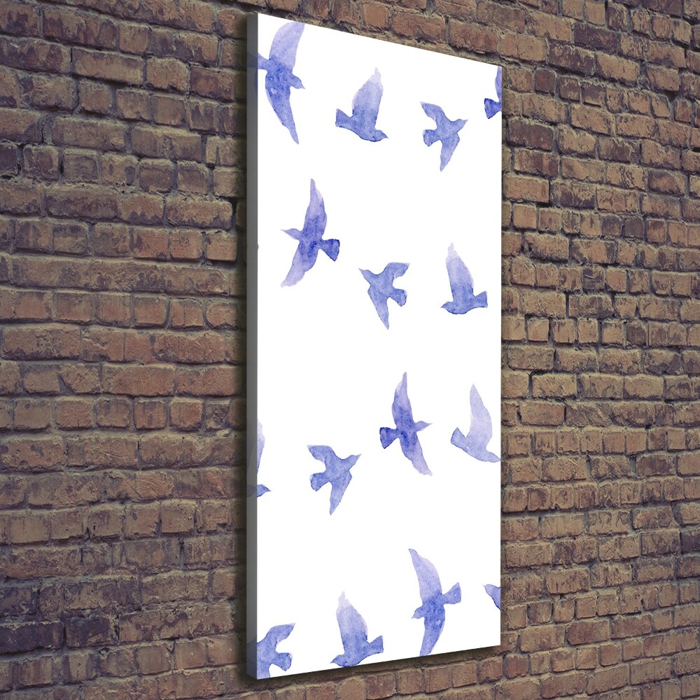 Picture canvas print Blue swallows