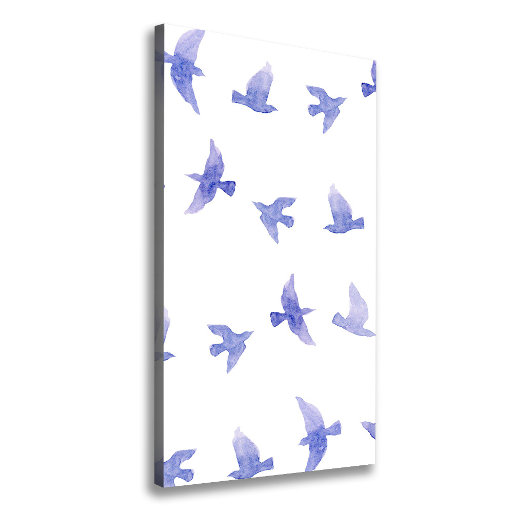 Picture canvas print Blue swallows