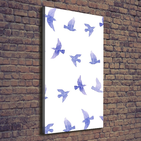 Picture canvas print Blue swallows