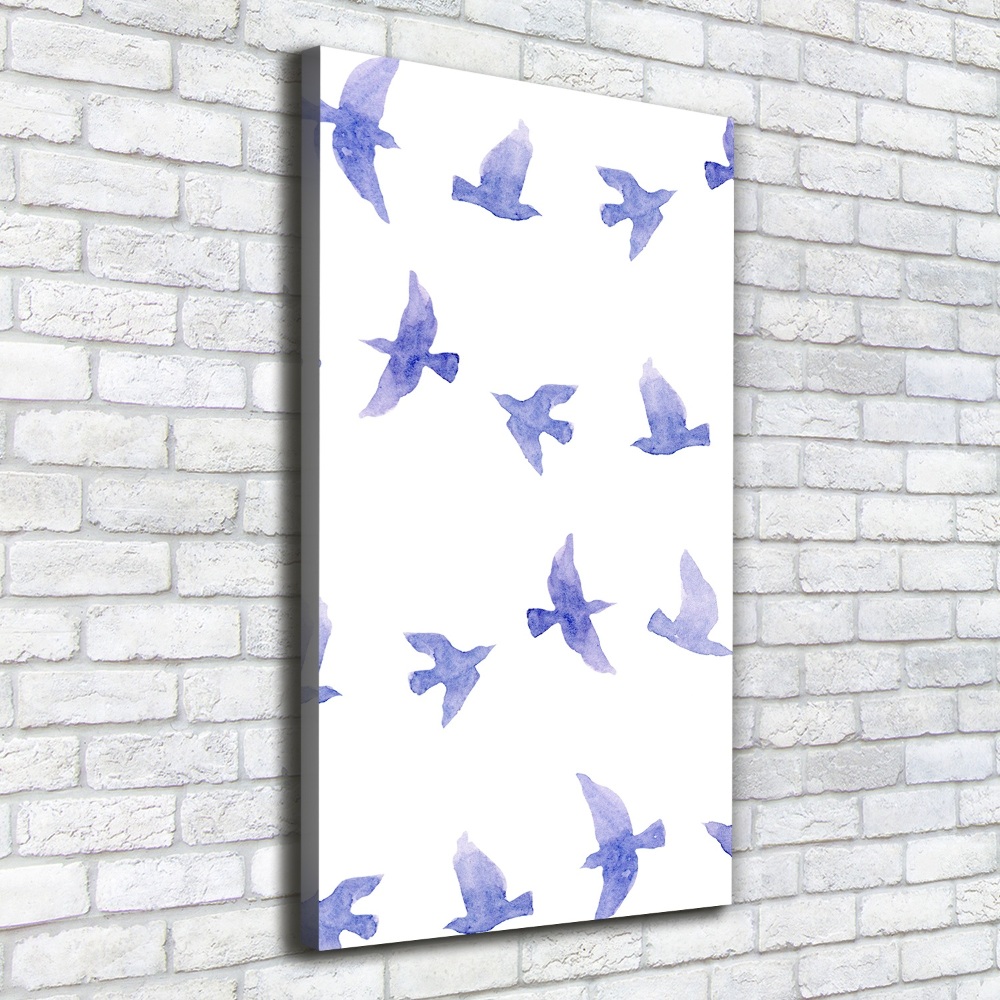 Picture canvas print Blue swallows