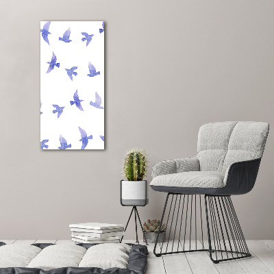 Picture canvas print Blue swallows