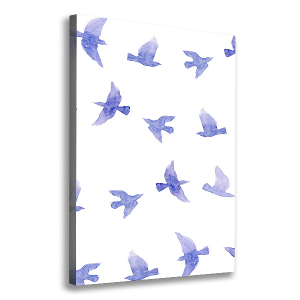 Picture canvas print Blue swallows