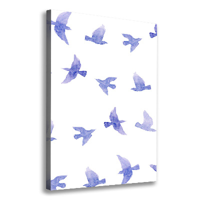 Picture canvas print Blue swallows