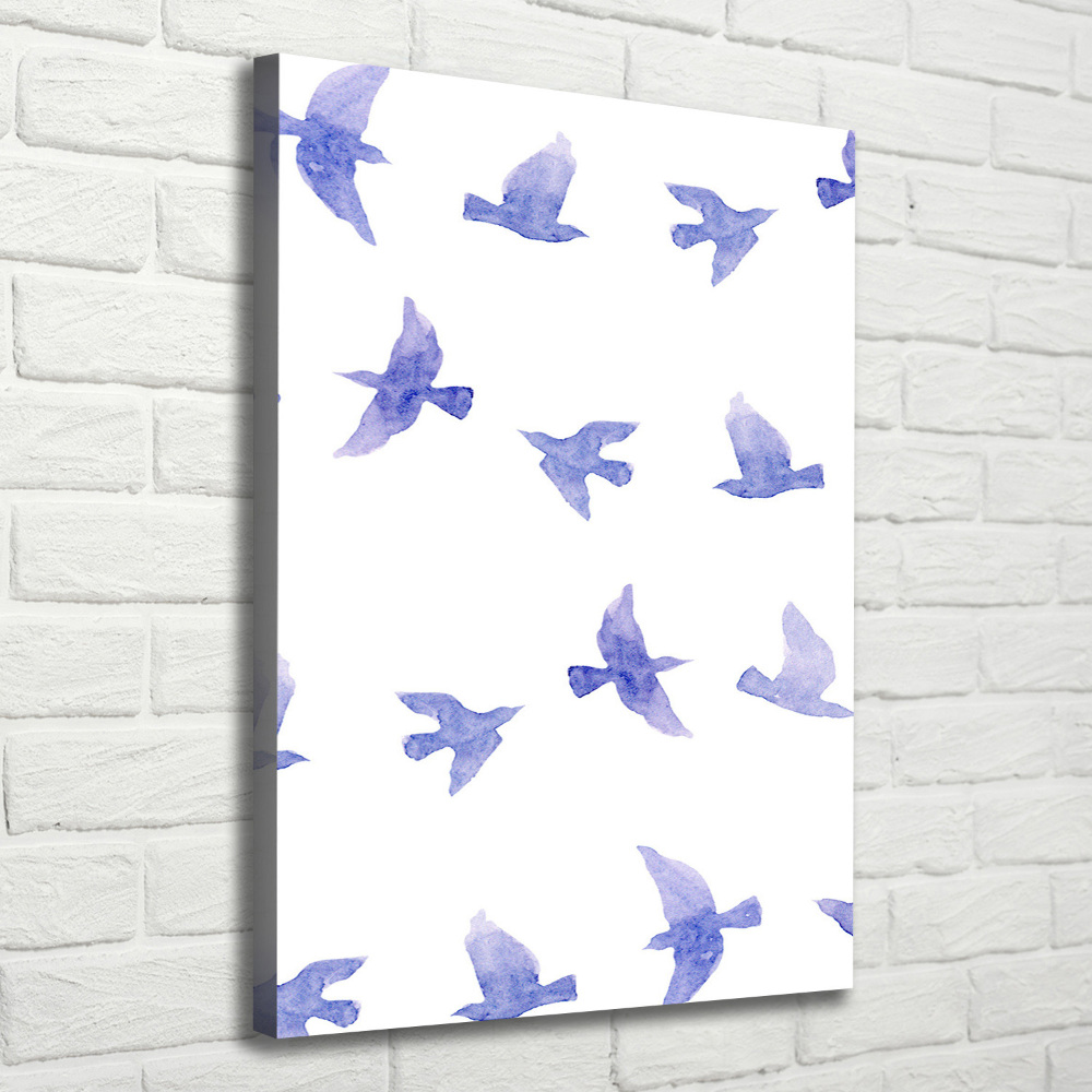 Picture canvas print Blue swallows