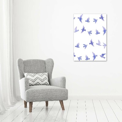 Picture canvas print Blue swallows