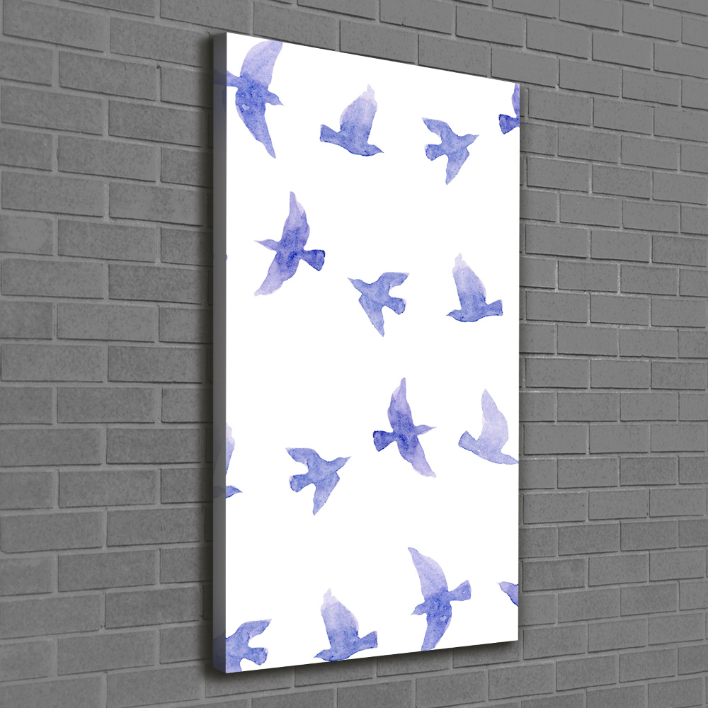 Picture canvas print Blue swallows