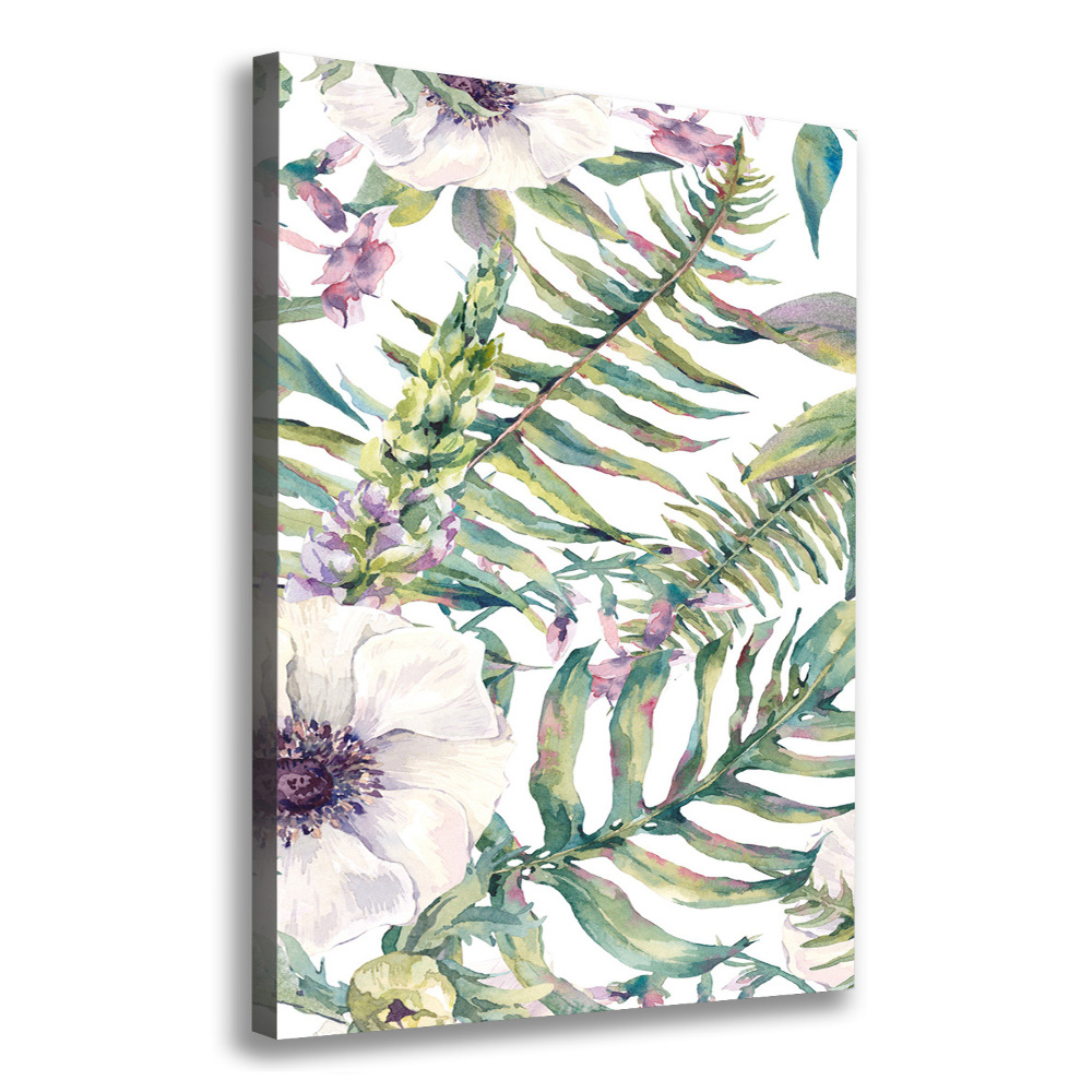 Picture canvas print Tropical leaves