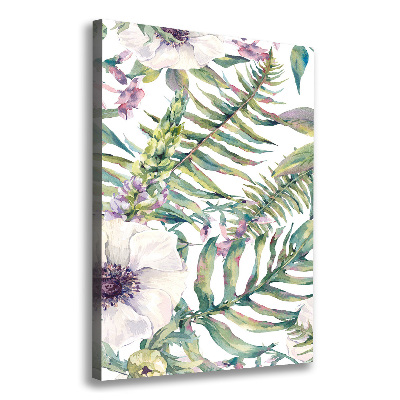 Picture canvas print Tropical leaves