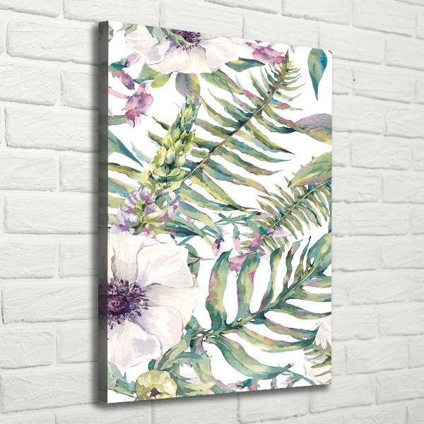 Picture canvas print Tropical leaves