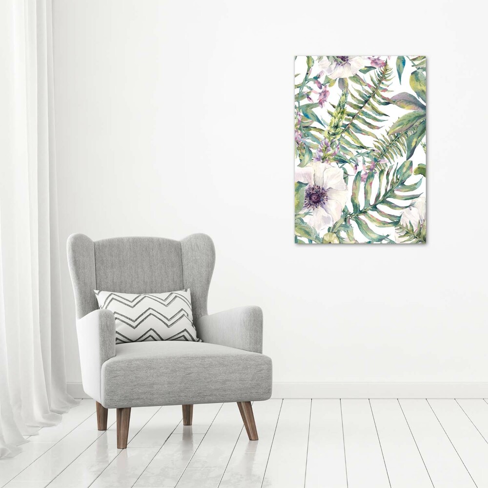 Picture canvas print Tropical leaves