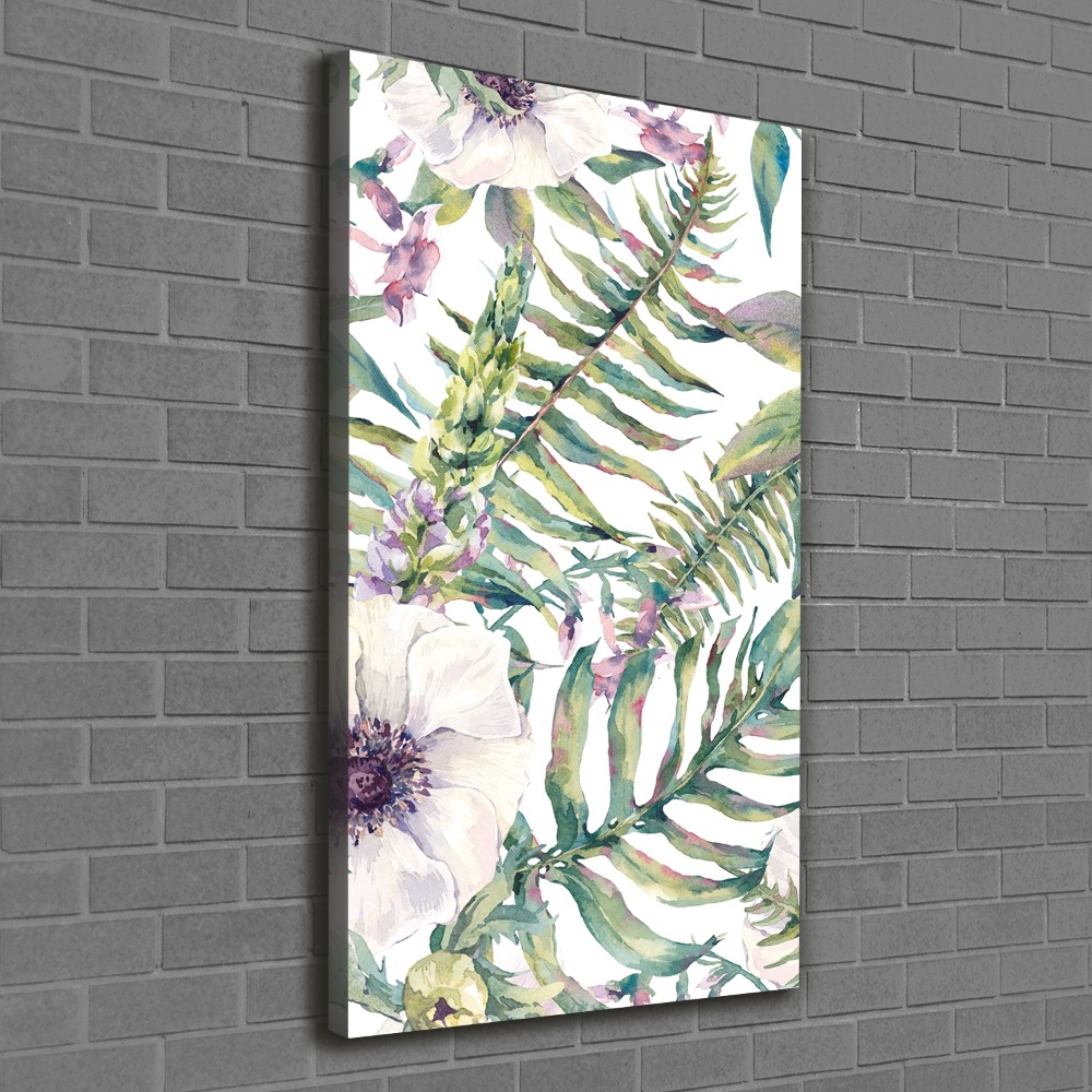 Picture canvas print Tropical leaves