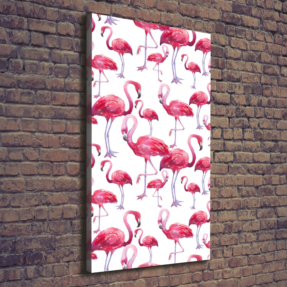 Picture canvas print Flamingos