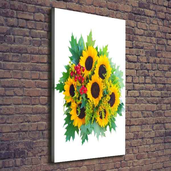 Large canvas wall art Bouquet of sunflowers