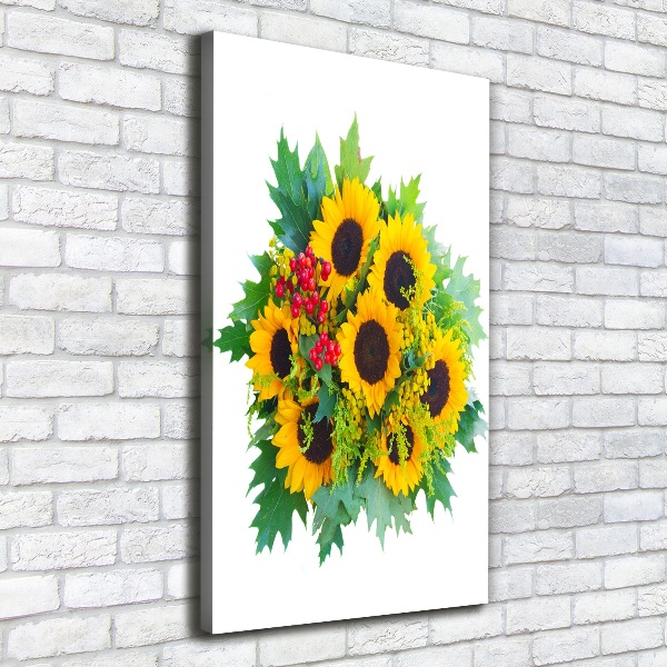 Large canvas wall art Bouquet of sunflowers