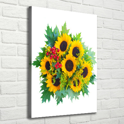 Large canvas wall art Bouquet of sunflowers