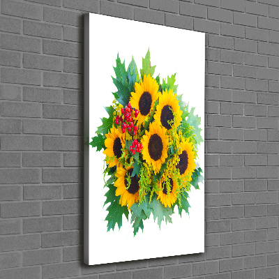 Large canvas wall art Bouquet of sunflowers