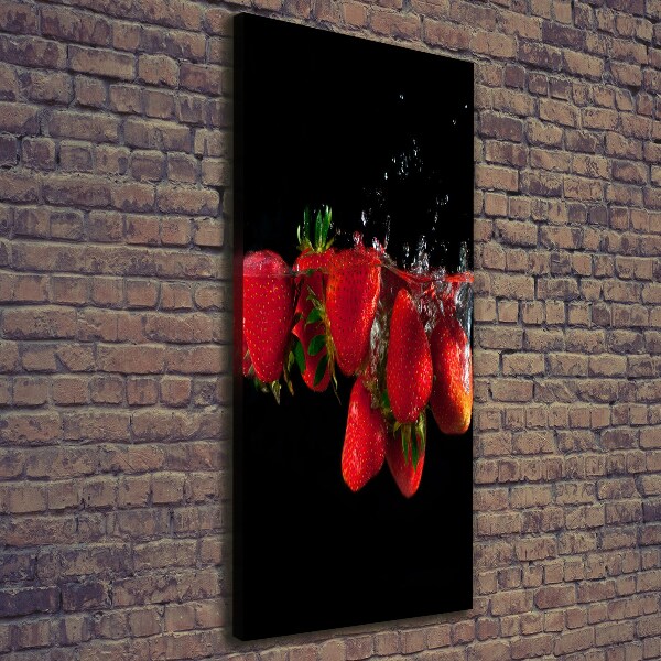 Large canvas wall art Strawberries in water