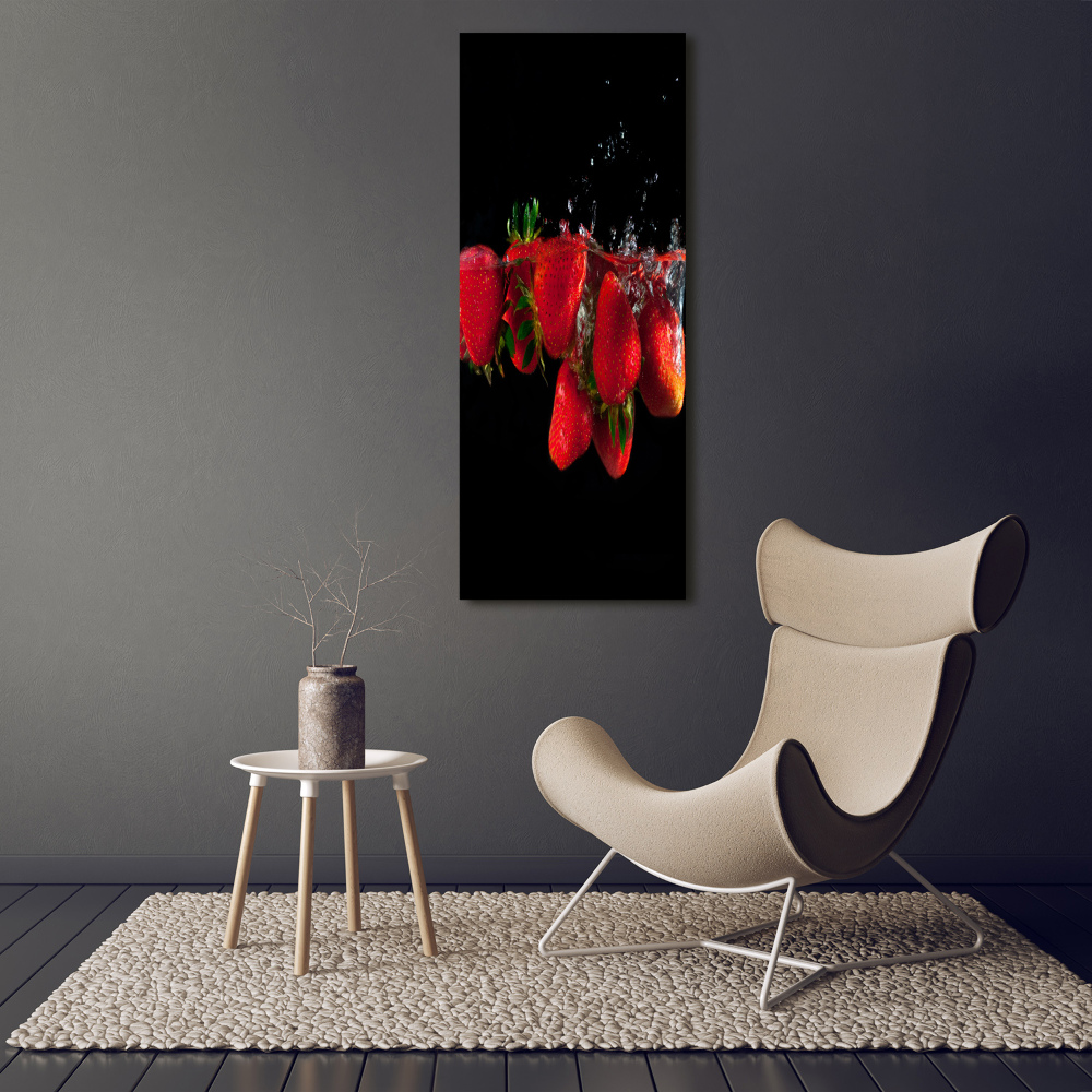 Large canvas wall art Strawberries in water