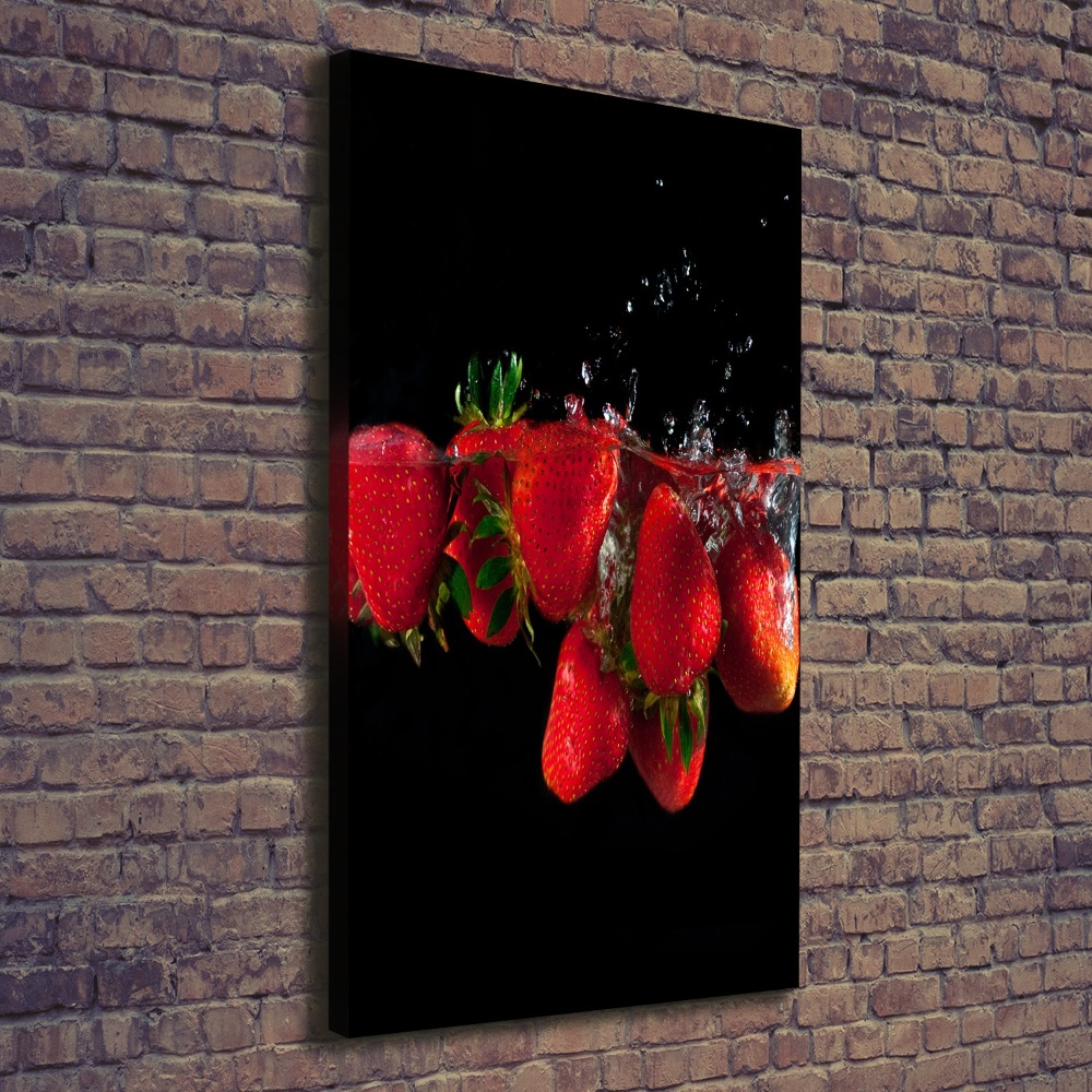 Large canvas wall art Strawberries in water