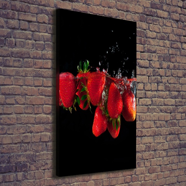 Large canvas wall art Strawberries in water