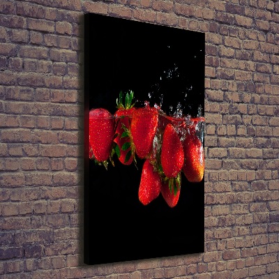 Large canvas wall art Strawberries in water