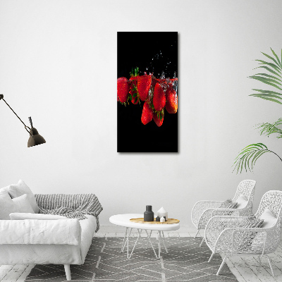 Large canvas wall art Strawberries in water