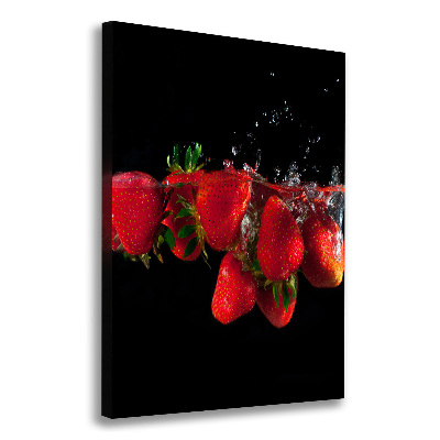 Large canvas wall art Strawberries in water