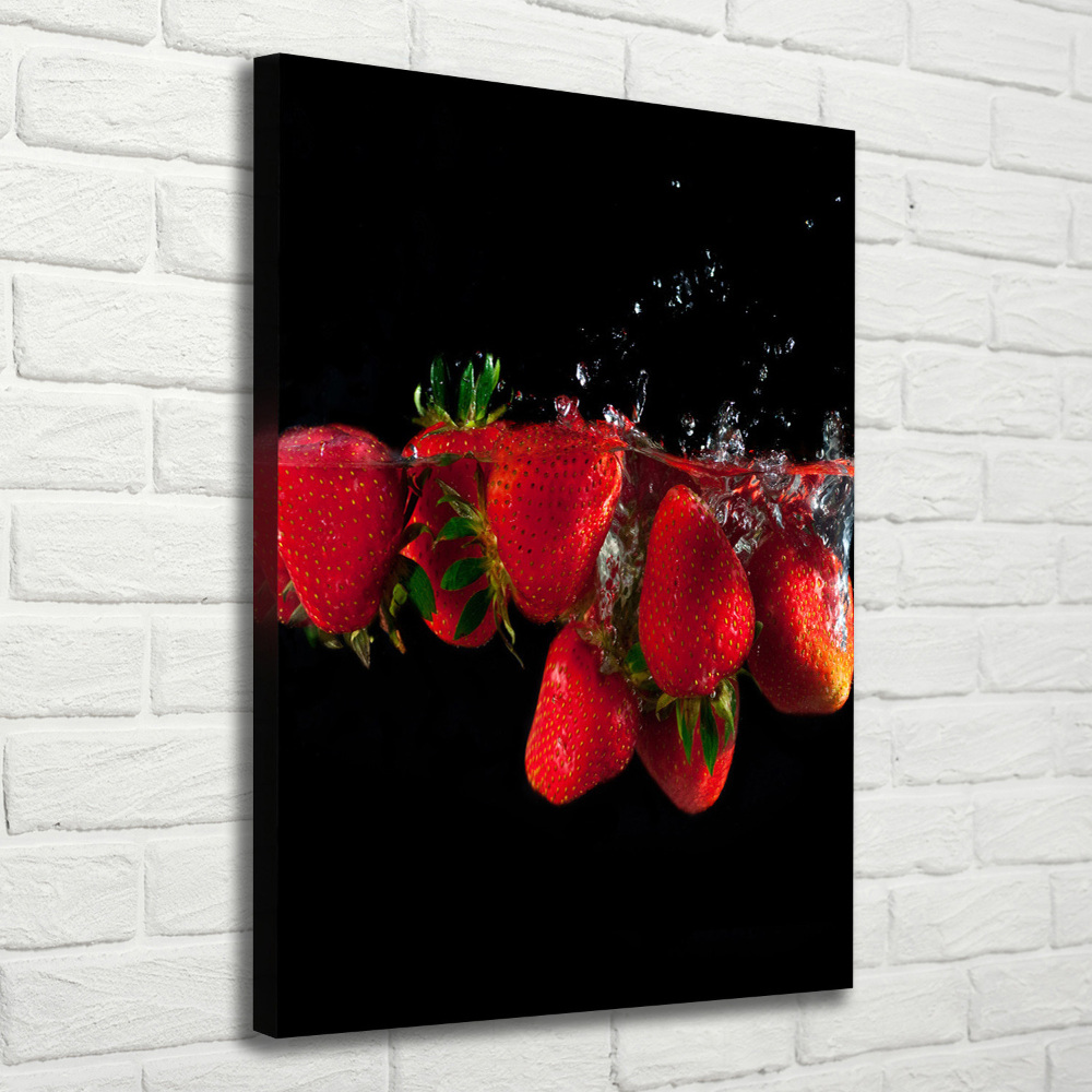 Large canvas wall art Strawberries in water