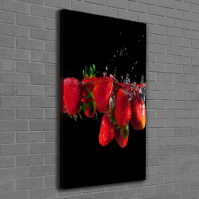 Large canvas wall art Strawberries in water