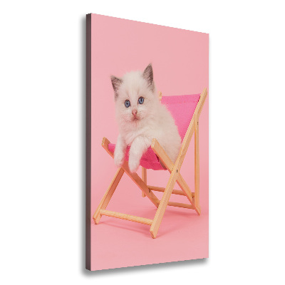 Canvas wall art Cat on a sun lounger