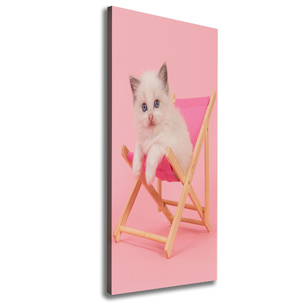 Canvas wall art Cat on a sun lounger